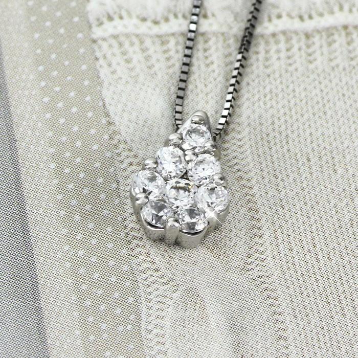 ダイヤモンド ネックレス レディース ゴールド ペンダント ドロップ 涙型セッティング 18金 k18 誕生日 プレゼント 父の日の画像