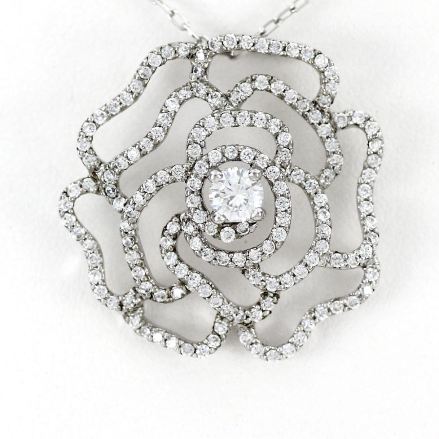 ダイヤモンド ネックレス レディース ペンダント ゴールド 薔薇 バラ