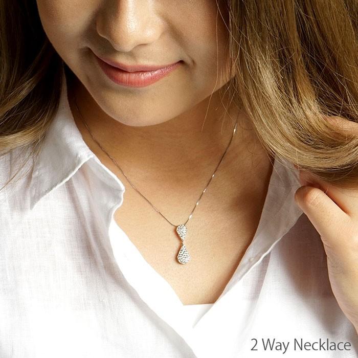 ダイヤモンド ネックレス レディース ペンダント プラチナ 900 ハート ドロップ パヴェ 2way 2ウェイ 誕生日 プレゼント 母の日 爆買 |  | 05