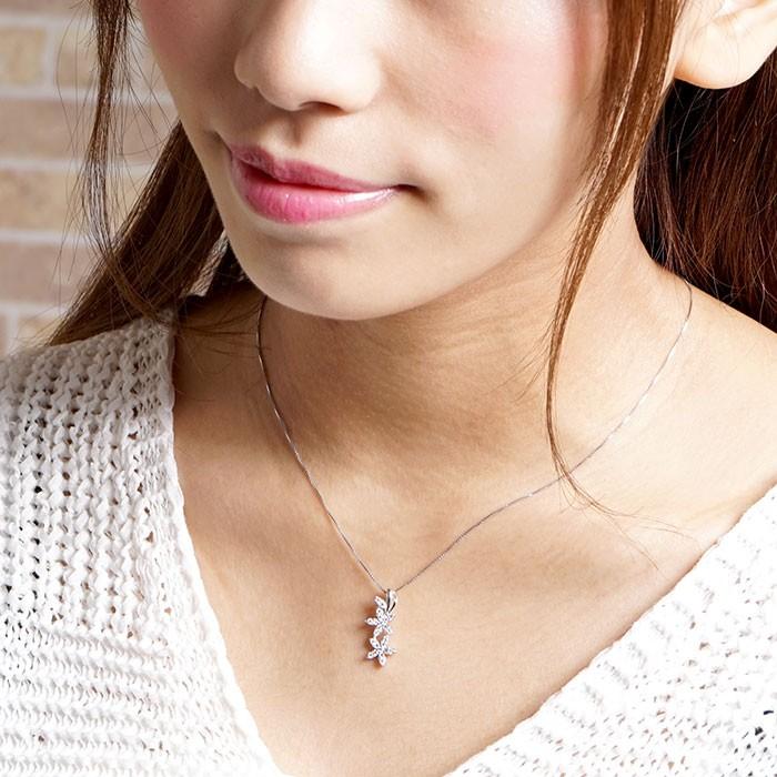 ネックレス ダイヤモンド ゴールド 18k ペンダント フラワー 18金 k18 誕生日 プレゼント 父の日の画像