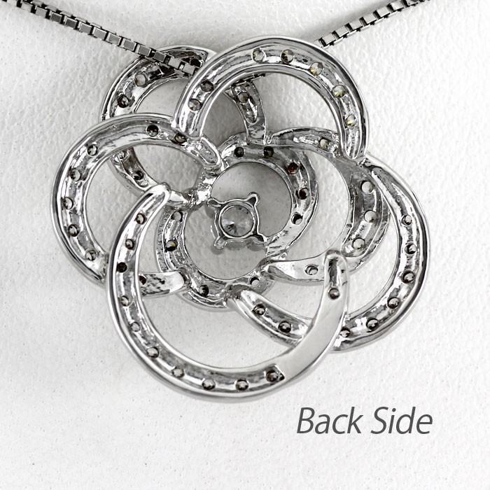 薔薇 バラ ローズ 一粒 ダイヤモンド ネックレス ペンダント ダイヤ