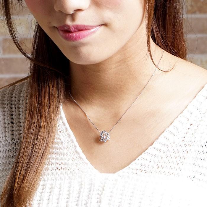 ネックレス ダイヤモンド ゴールド 10k ペンダント フラワー モチーフ マーキス 10金 誕生日 プレゼント 父の日の画像