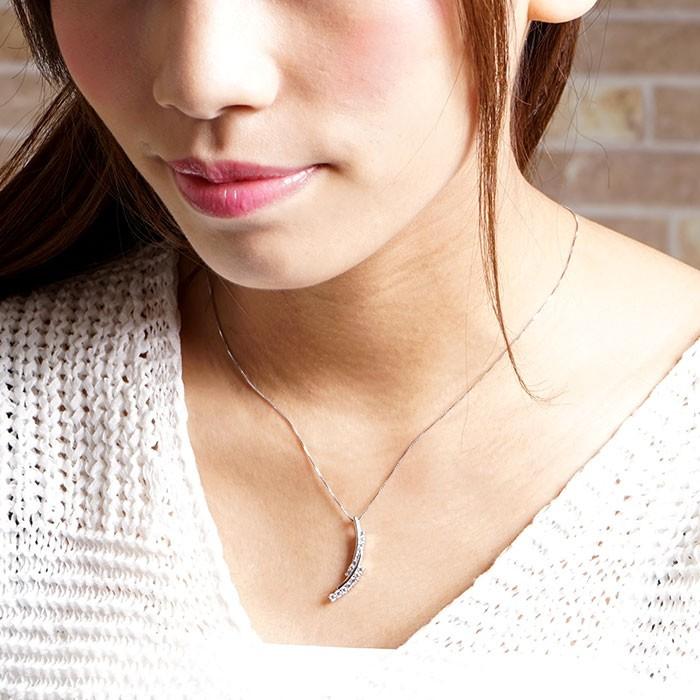 ネックレス ダイヤモンド ゴールド 10k ペンダント カーブ ウェーブ 10金 誕生日 プレゼント 父の日の画像