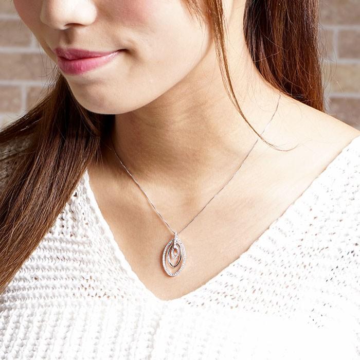 ダイヤモンド ネックレス レディース ゴールド 10k ペンダント オーバル 揺れる ブラ 10金 誕生日 プレゼント 父の日の画像