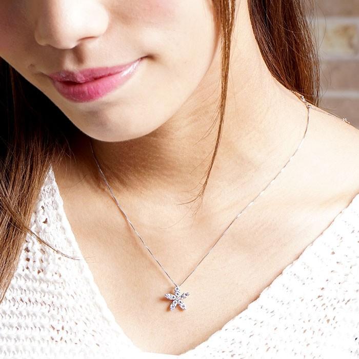 ダイヤモンド ネックレス レディース プラチナ 900 ペンダント フラワー モチーフ マーキス 0.50ct 誕生日 プレゼント 父の日の画像