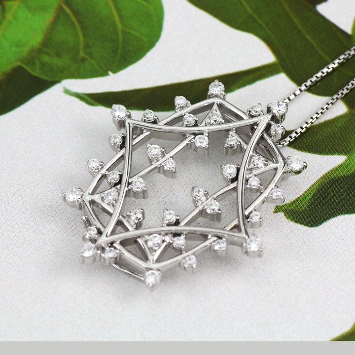 ネックレス ダイヤモンド ゴールド 10k ペンダント アンティーク 透かし 10金 0.50ct 誕生日 プレゼント 父の日の画像