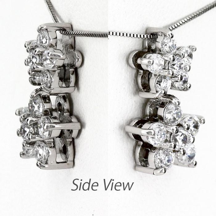 ダイヤモンド ネックレス レディース プラチナ 900 ペンダント フラワー 揺れる ブラ 0.50ct 誕生日 プレゼント 父の日の画像