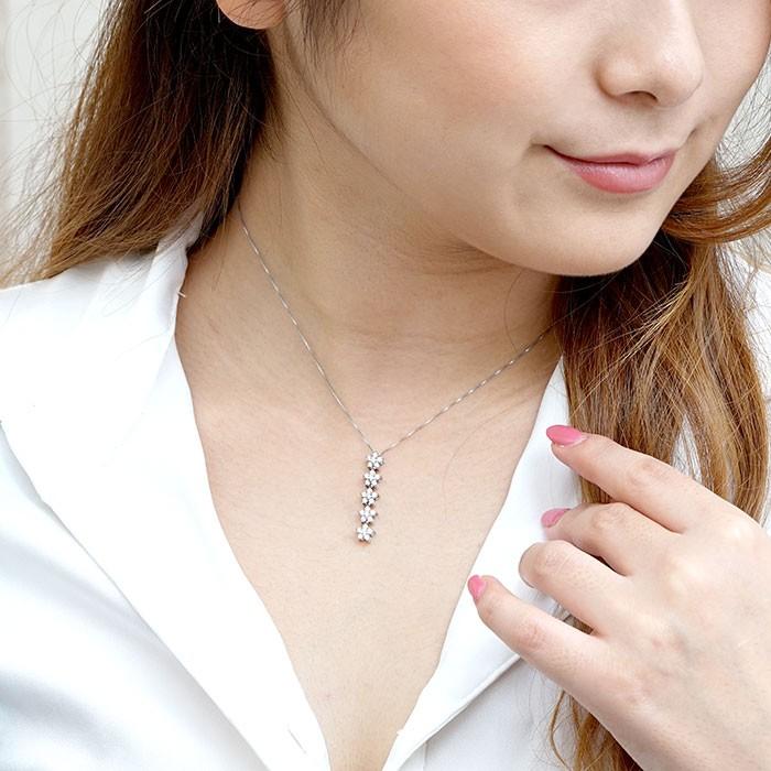 ダイヤモンド ネックレス レディース ゴールド 10k ペンダント フラワー 揺れる ブラ 10金 0.50ct 誕生日 プレゼント 父の日の画像