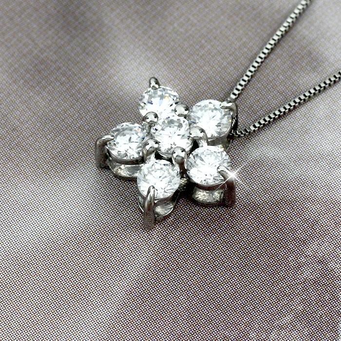 ネックレス レディース ダイヤモンド ゴールド 10k ペンダント フラワー モチーフ 10金 0.50ct 誕生日 プレゼント 父の日の画像