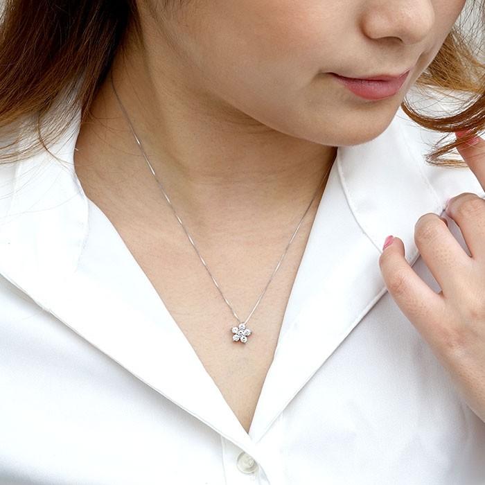 ネックレス レディース ダイヤモンド ゴールド 10k ペンダント フラワー モチーフ 10金 0.50ct 誕生日 プレゼント 父の日の画像