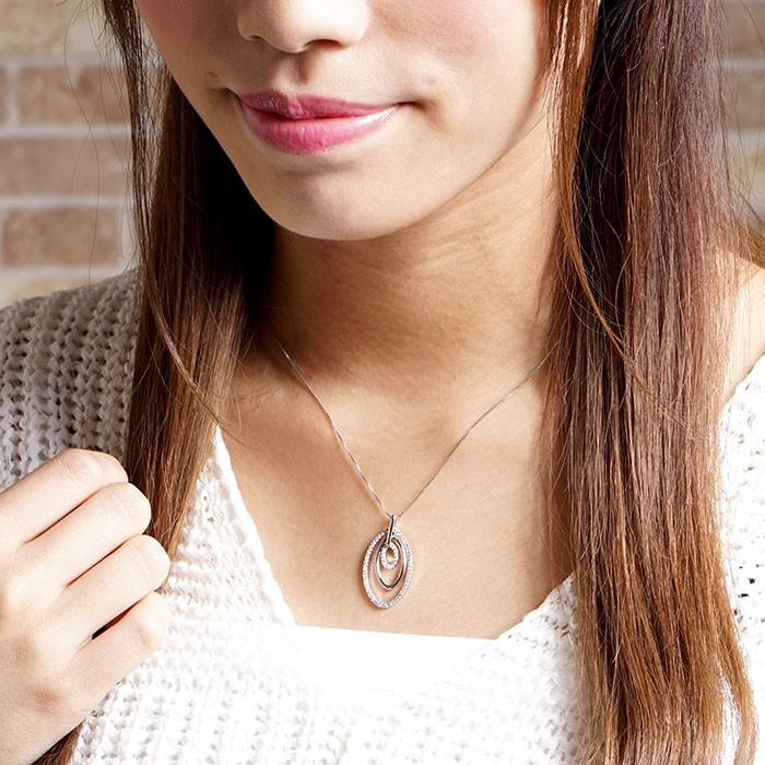 ダイヤモンド ネックレス レディース ゴールド 10k ペンダント オーバル 揺れる ブラ 10金 誕生日 プレゼント 父の日の画像