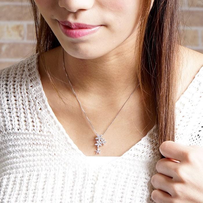ダイヤモンド ネックレス レディース ゴールド 10k ペンダント フラワー 揺れる ブラ 10金 0.50ct 誕生日 プレゼント 父の日の画像