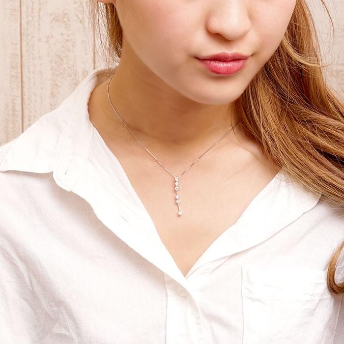 ダイヤモンド ネックレス レディース ゴールド 10k ペンダント ロング ストレート 揺れる ブラ 10金 誕生日 プレゼント 父の日の画像