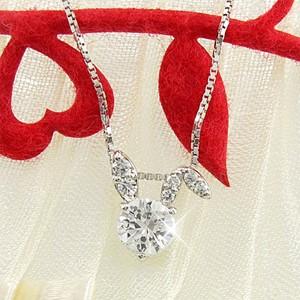 ネックレス レディース ダイヤモンド ゴールド 10k ペンダント ラビット ウサギ うさぎ アニマル 父の日の画像