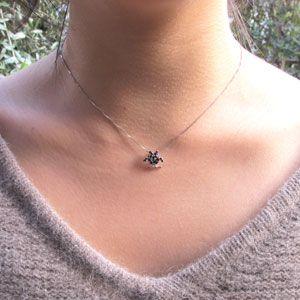 ブラックダイヤモンド ネックレス ゴールド 18k ペンダント フクロウ 梟 アニマル 18金 誕生日 プレゼント 父の日の画像