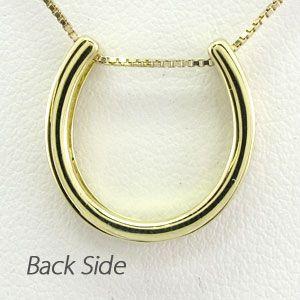 馬蹄 ネックレス レディース ダイヤモンド ホースシュー ゴールド 18k ペンダント 18金 k18 YG 誕生日 プレゼント 父の日の画像