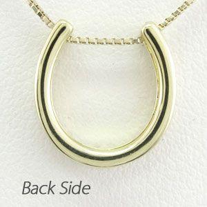 馬蹄 ネックレス レディース ダイヤモンド ホースシュー ゴールド 18k ペンダント 18金 k18 YG 誕生日 プレゼント 父の日の画像
