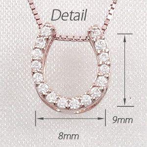 馬蹄 ネックレス レディース ダイヤモンド ホースシュー ゴールド 18k ペンダント 18金 誕生日 プレゼント 父の日の画像