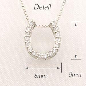 馬蹄 ネックレス レディース ダイヤモンド ホースシュー ゴールド 18k ペンダント 18金 誕生日 プレゼント 父の日の画像