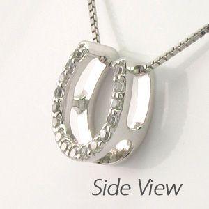 馬蹄 ネックレス レディース ダイヤモンド ホースシュー ゴールド 18k ペンダント 18金 誕生日 プレゼント 父の日の画像