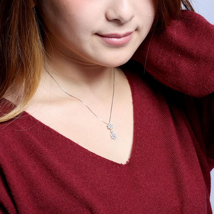 ダイヤモンド ネックレス レディース ゴールド 10k ペンダント フラワー 花 揺れる セブンスター 10金 誕生日 プレゼント 父の日の画像