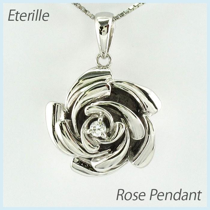 ダイヤモンド ネックレス レディース プラチナ 900 ペンダント 薔薇 バラ ローズ 一粒 誕生日 プレゼント 母の日 爆買 | 