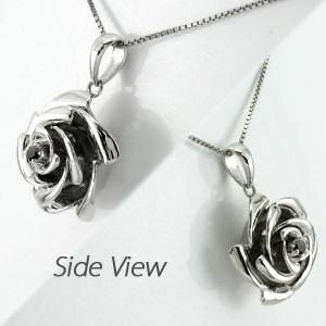 ブラックダイヤモンド ネックレス ゴールド k10 10k ペンダント 薔薇