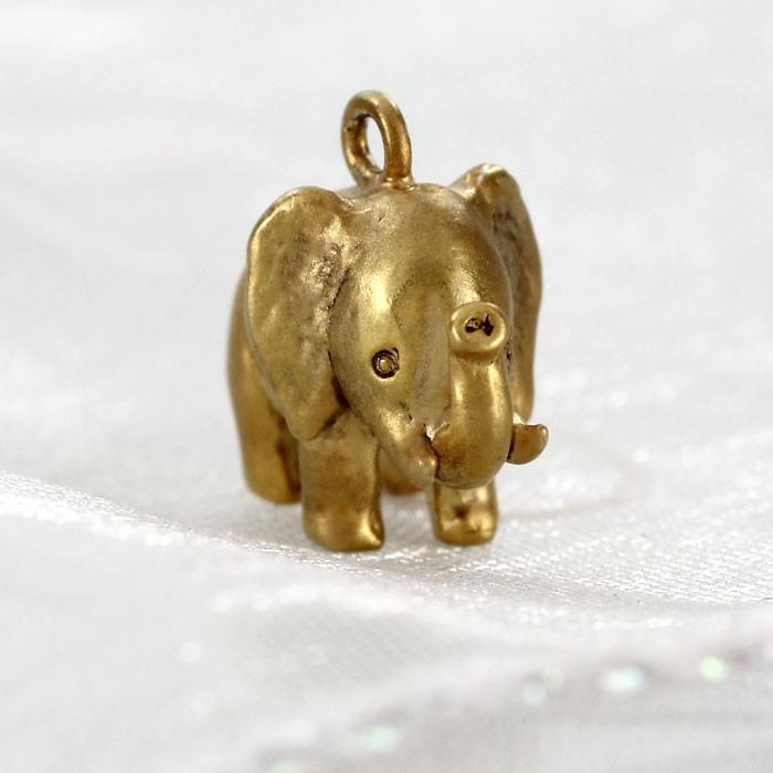 ネックレス ゴールド 象 ゾウ ぞう 18k ペンダント アニマル 無垢 地金 
