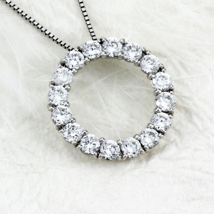 ネックレス レディース ダイヤモンド ゴールド 10k ペンダント サークル エタニティ 10金 1.00ct 誕生日 プレゼント 父の日の画像