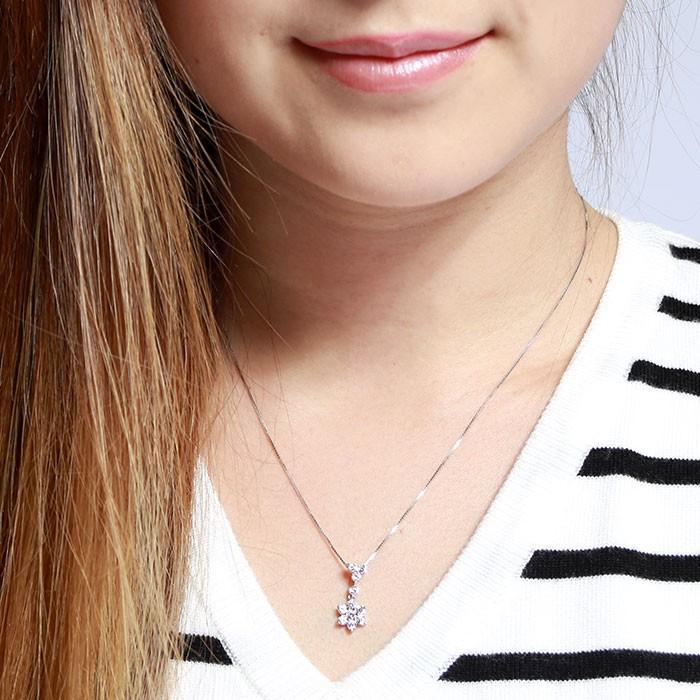 ダイヤモンド ネックレス レディース ゴールド 10k ペンダント フラワー 花 揺れる 10金 K10 誕生日 プレゼント 父の日の画像