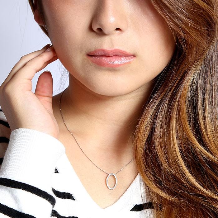 ネックレス ダイヤモンド ゴールド 18k ペンダント オーバル サークル 18金 k18 誕生日 プレゼント 父の日の画像