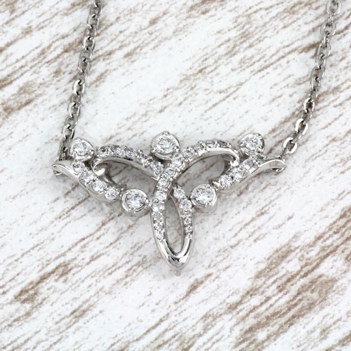 ネックレス ダイヤモンド ゴールド 18k ペンダント アンティーク 透かし ミル 18金 誕生日 プレゼント 父の日の画像