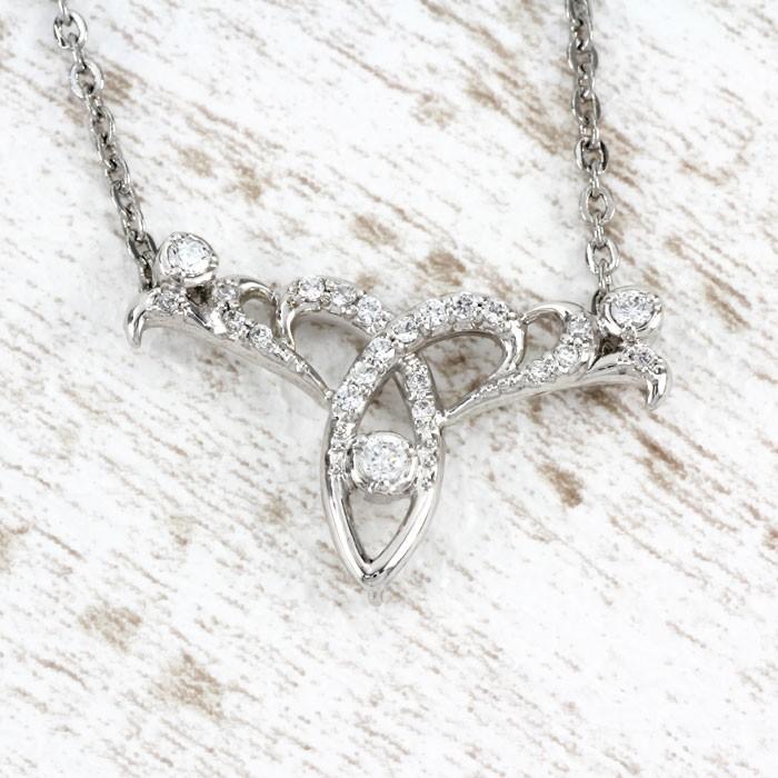 ネックレス ダイヤモンド ゴールド 18k ペンダント アンティーク 透かし ミル 18金 誕生日 プレゼント 父の日の画像