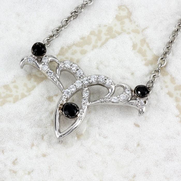 ブラックダイヤモンド ネックレス ゴールド 18k ペンダント アンティーク ブラックダイヤ 透かし ミル 誕生日 プレゼント 父の日の画像