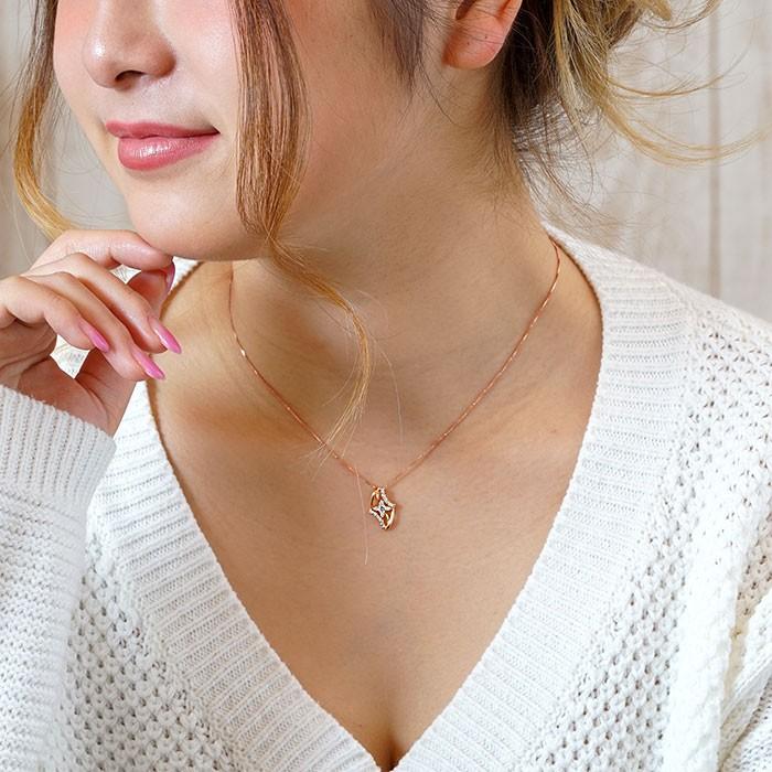 ダイヤモンド ネックレス レディース ゴールド 18k ペンダント フラワー 花 18金 k18 誕生日 プレゼント 父の日の画像