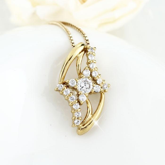 ネックレス ダイヤモンド ゴールド 18k ペンダント ゴールド フラワー 花 18金 ゴールド 誕生日 プレゼント 父の日の画像