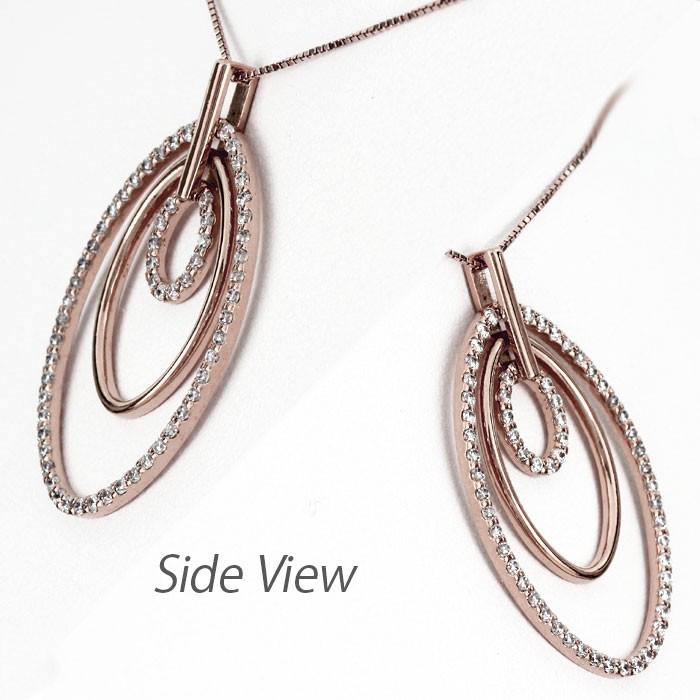 ネックレス ダイヤモンド ゴールド 18k ペンダント オーバル 楕円 サークル 18金 18K k18PG 誕生日 プレゼント 母の日 |  | 02