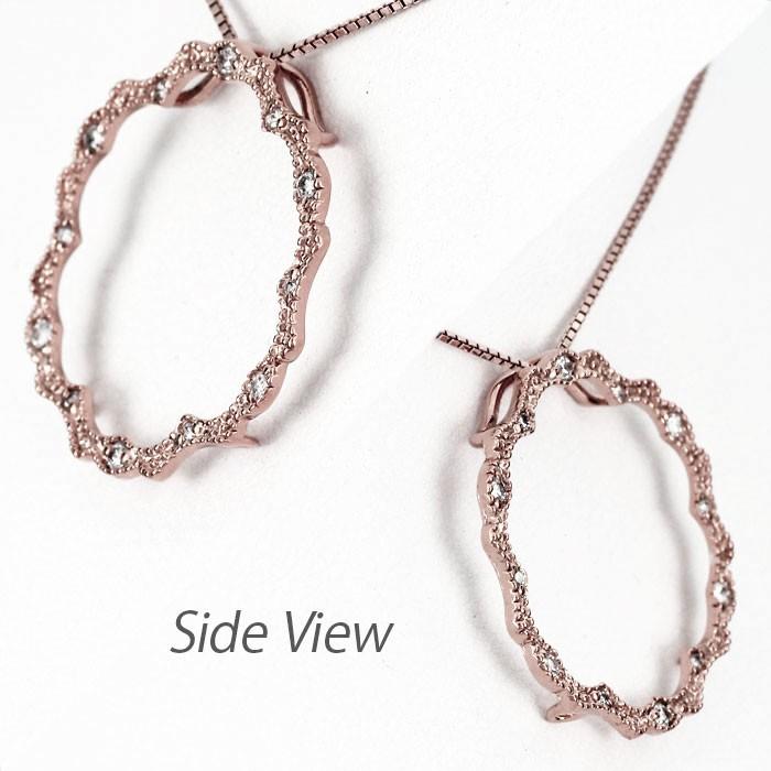 ネックレス ダイヤモンド ゴールド 18k ペンダント アンティーク ミル打ち サークル 18金 誕生日 プレゼント 母の日 爆買 |  | 02