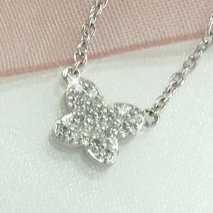 ネックレス ダイヤモンド ゴールド 10k ペンダント パヴェ バタフライ 蝶 モチーフ 10金 誕生日 プレゼント 父の日の画像