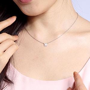 ネックレス ダイヤモンド ゴールド 10k ペンダント パヴェ バタフライ 蝶 モチーフ 10金 誕生日 プレゼント 父の日の画像