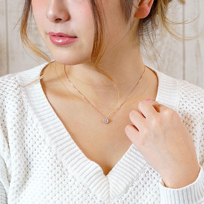 ネックレス ダイヤモンド ゴールド 18k ペンダント パヴェ サークル 18金 k18 誕生日 プレゼント 母の日 |  | 04