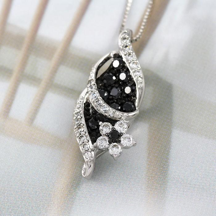 ブラックダイヤ ネックレス ゴールド 18k ペンダント パヴェ フラワー ブラックダイヤ 18金 誕生日 プレゼント 父の日の画像