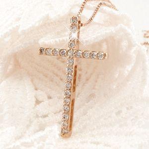 クロス ネックレス レディース ダイヤモンド ゴールド 18k ペンダント 十字架 シンプル 18金 誕生日 プレゼント 母の日 爆買 |  | 01