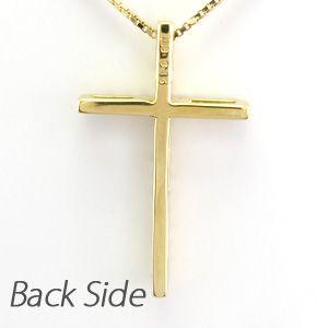 クロス ネックレス レディース ダイヤモンド ゴールド 18k ペンダント 十字架 シンプル 18金 誕生日 プレゼント 父の日の画像