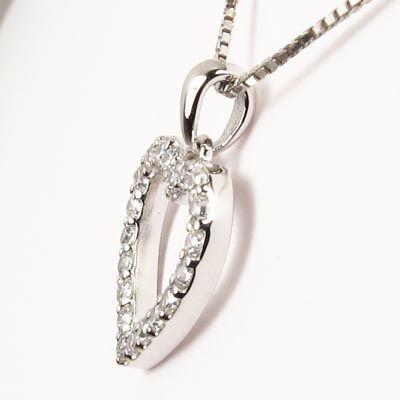 ハート ネックレス ダイヤモンド ゴールド 18k ペンダント オープンハート 18金 k18 誕生日 プレゼント 父の日の画像