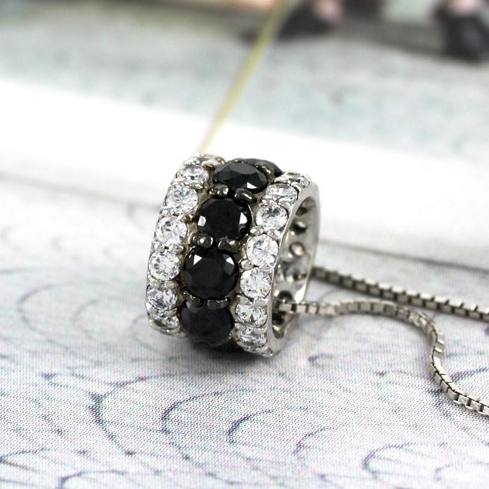 ブラックダイヤ ネックレス ゴールド 18k ペンダント パヴェ サークル ブラックダイヤ 18金 誕生日 プレゼント 父の日の画像