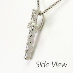クロス ネックレス レディース ダイヤモンド ゴールド 18k ペンダント 十字架 シンプル 18金 k18 誕生日 プレゼント 父の日の画像