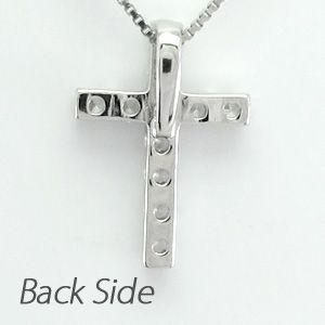 クロス ネックレス レディース ダイヤモンド ゴールド 18k ペンダント 十字架 シンプル 18金 k18 誕生日 プレゼント 父の日の画像