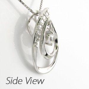 ダイヤモンド ネックレス レディース プラチナ 900 ペンダント 揺れる オーバル 0.15ct 誕生日 プレゼント 父の日の画像
