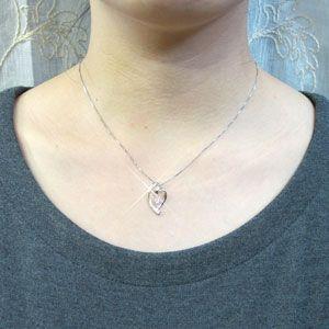 ハート ネックレス ダイヤモンド ゴールド 18k ペンダント 揺れる 18金 18K k18 誕生日 プレゼント 父の日の画像